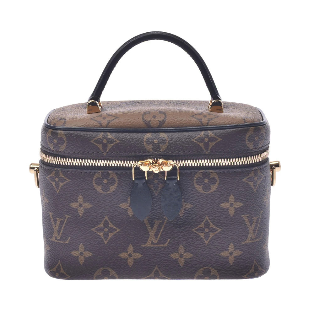 LOUIS VUITTON Monogram Reverse Vanity NV Bag Camel Brown Tan Black Handbag